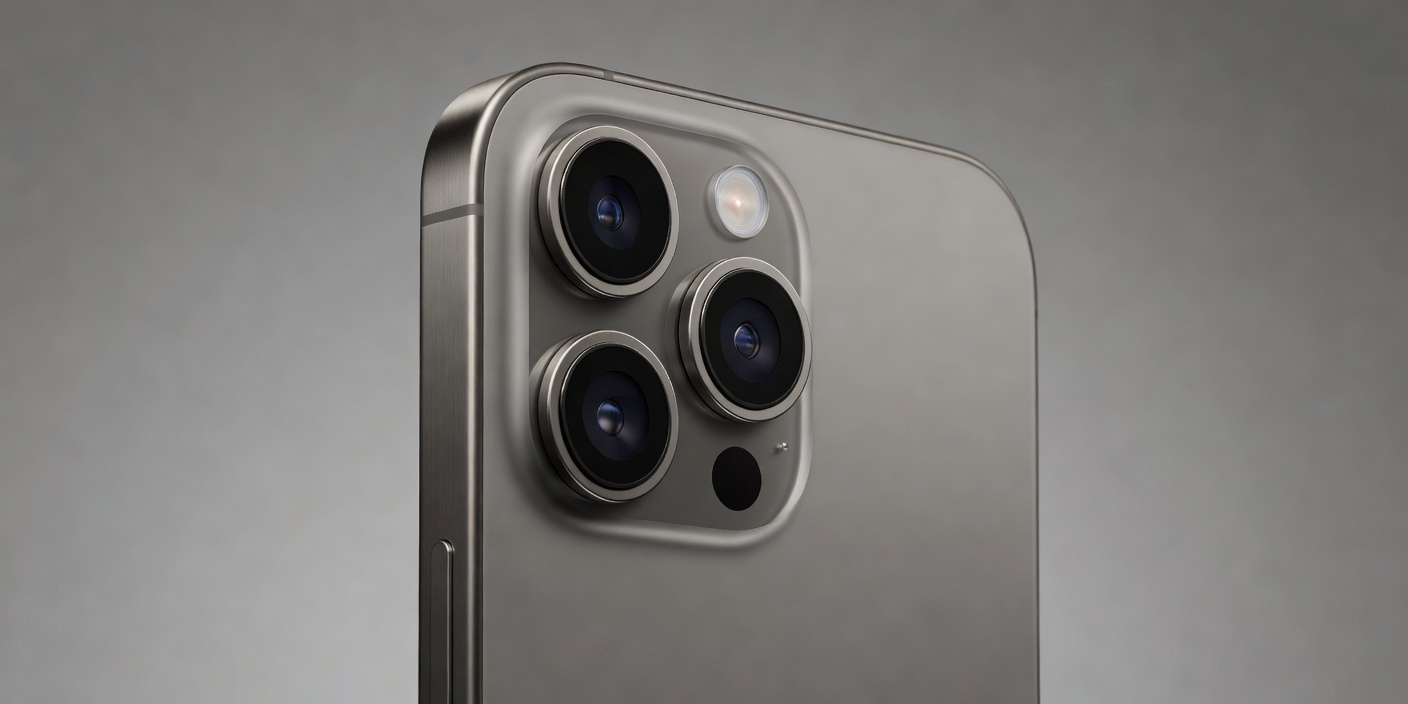 Apple iPhone Pro Max natural titanium finish rear camera housing and side frame