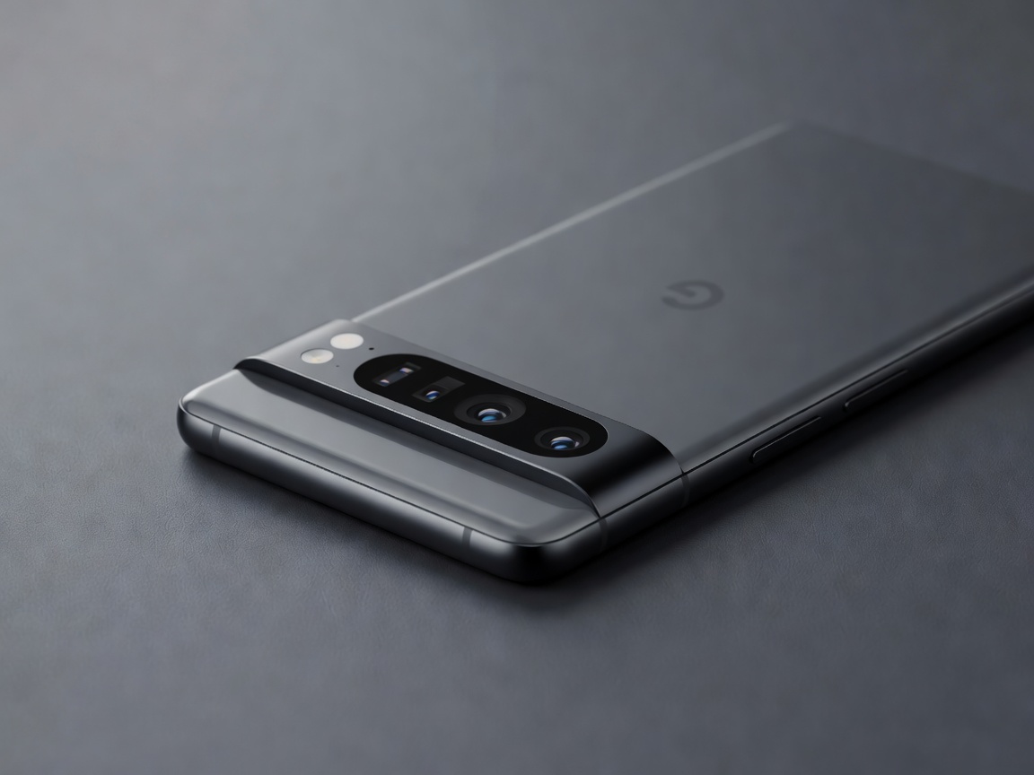 Google Pixel flagship smartphone showcasing the edge-to-edge camera visor bar