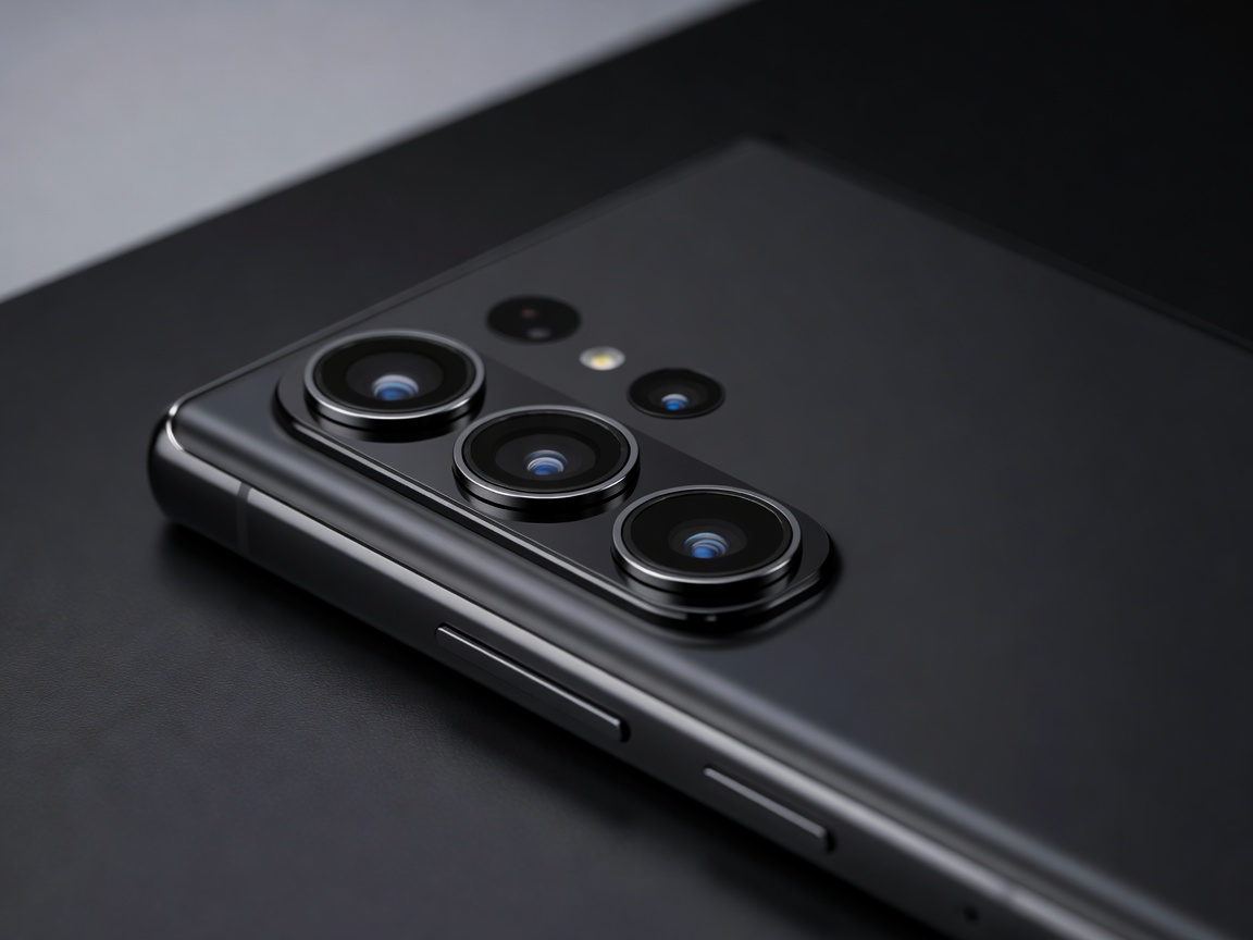 Samsung Galaxy Ultra flagship smartphone back camera sensors and sleek dark frame